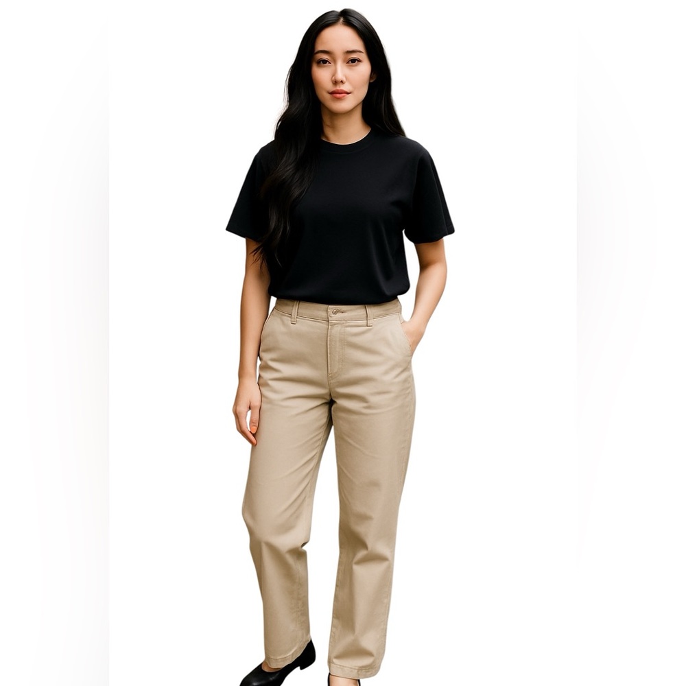 CHEROKEE Khaki Slacks, size 8 Casual Workwear Business Casual Solid Color Tan